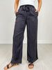 Elastic Waist Band Tencel Wide Leg Pants