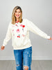 Round Neck Heart Graphic Print Sweatshirt