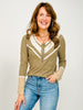 Vintage Wash Long Sleeve Top with Lace Accents