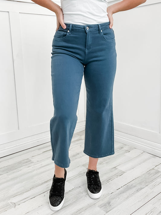 Special A Vintage Balsam High Rise Boot Cut Stretch Wide Leg