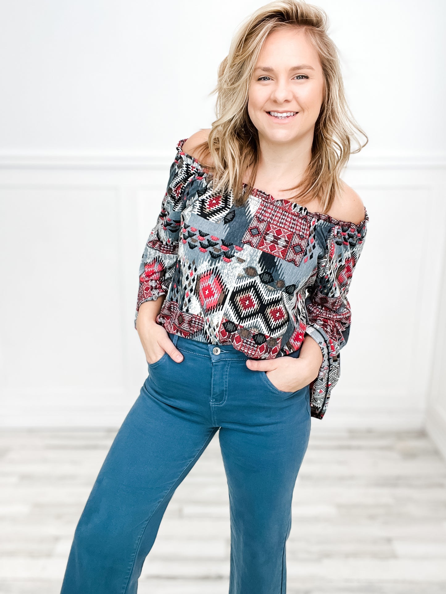 Special A Vintage Balsam High Rise Boot Cut Stretch Wide Leg