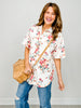 Floral Urban Rib Button Down Collared Top