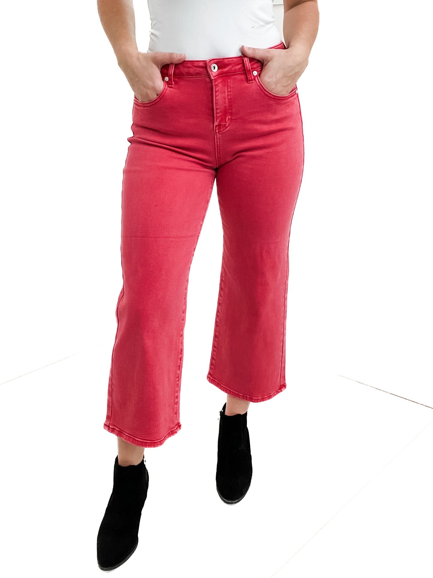 Special A Vintage Magenta High Rise Boot Cut Stretch Wide Leg