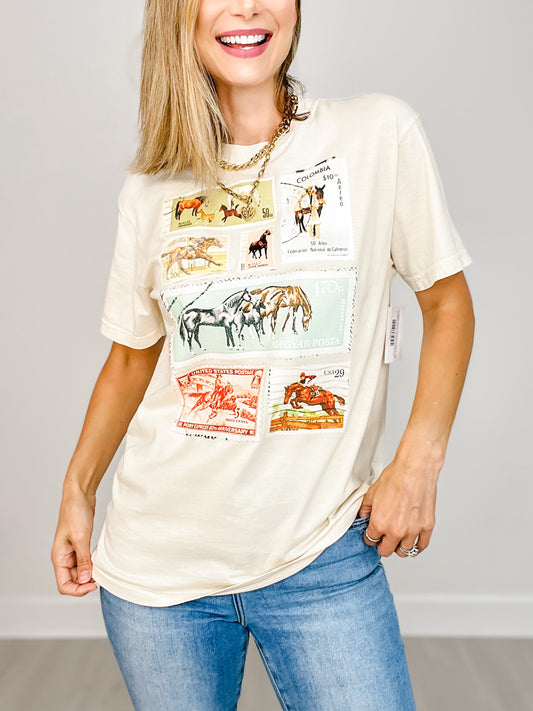 Vintage Horse Stamps Graphic Tee