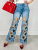 Washed Hearts Cutout Jeans