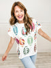 Queen of Sparkles White Groovy Scattered Football Tee