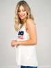Sleeveless Solid Top With Star And Stripe Pocket
