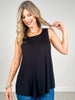 Solid Sleeveless Top With Crisscross Back