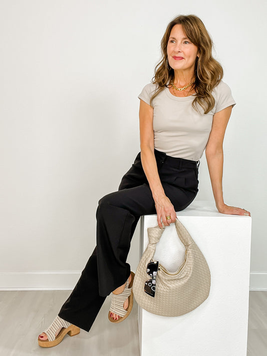 Solid Full Length Dress Pants