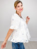 All Over Daisy Embroidered Square Neck Top