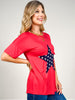 Short Sleeve Top with Star Front