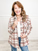 Plaid Button Closure Collared Button Down Shacket