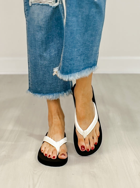 Corkys Summer Plans Flip Flops in WHITE