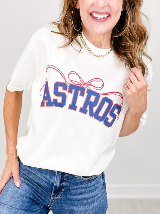 Dainty Bow Houston Baseball Graphic Tee