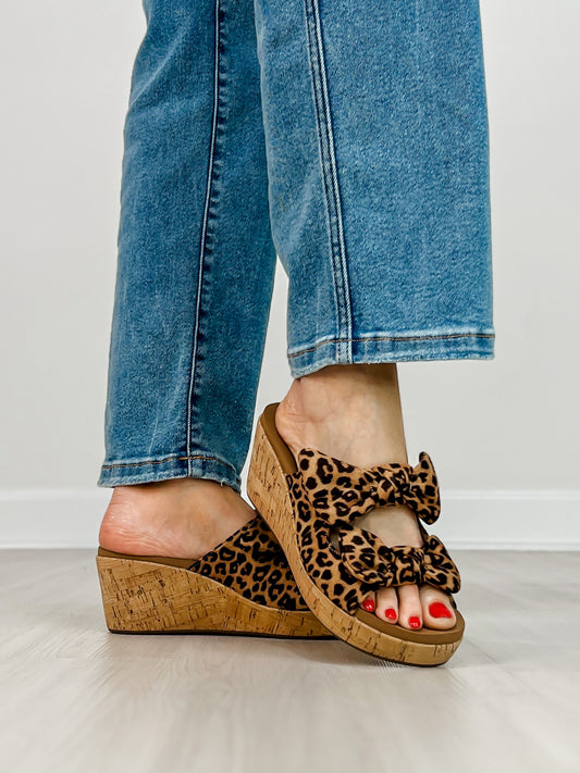 Corkys Bowed Up Wedges in Leopard