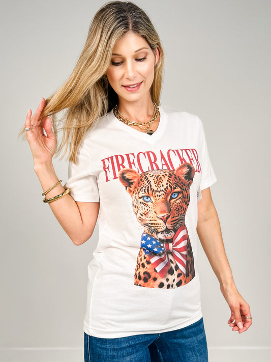 Firecracker Leopard Graphic Tee