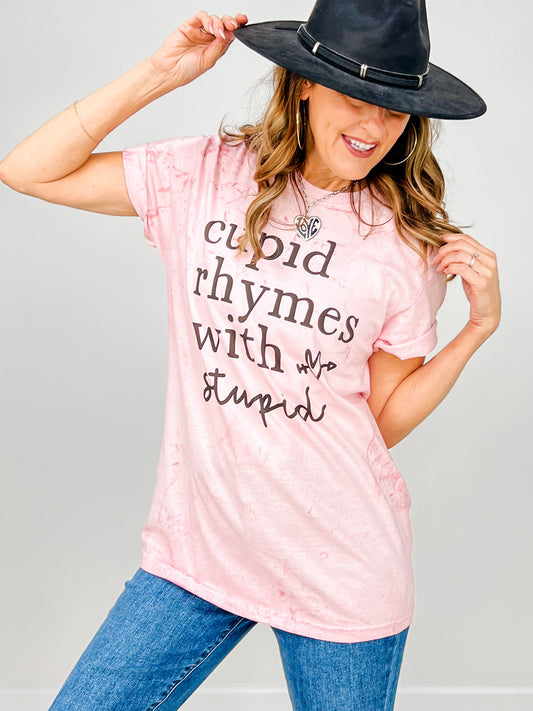 Cupid Rhymes With Stupid Graphic Tee