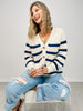 Long Sleeve Striped Knit Cardigan