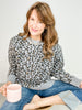 Long Sleeve Leopard Print Knit Sweater