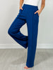 Modal Scuba Pintuck Straight Pants in Smoky Navy