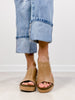 Corkys Carley Wedge Shoes in Taupe Smooth