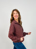 Brushed Rib Quarter Zip Pullover in Dark Cherry