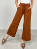 Modal Scuba Cropped Wide Pant in Chestnut