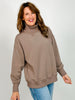 Modal Scuba Ribbed Mock Neck Pullover in Mocha