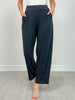 Mineral Washed Pleated Cocoon Pant in Black
