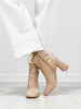 Beast Fashion KETSBY Patent Block Heel Ankle Boots in Nude