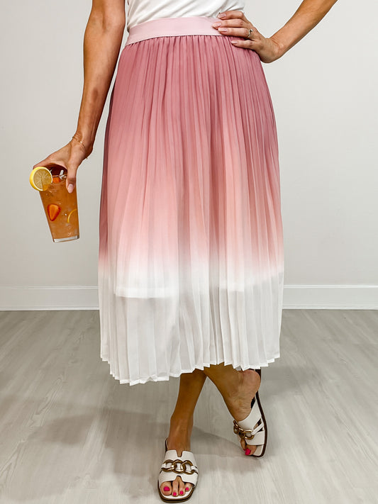 High Waisted Ombre Woven Skirt