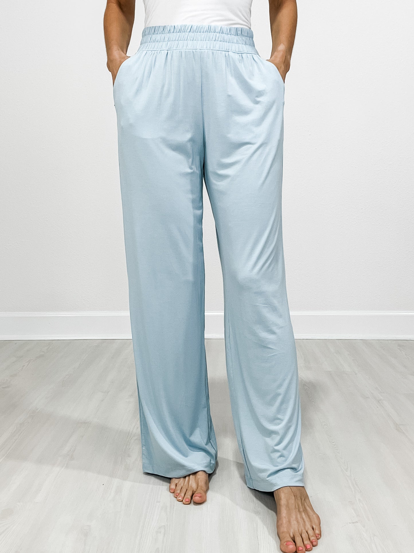 Viscose Elastic Waist Modal Wide Leg Pants