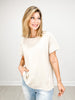 Cotton Slub Short Sleeve Top with Raw Edge Detail GRP B