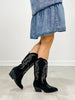 Embroidered Western Boots in Black