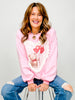 Valentine Bear Printed Eyelet Heart Shape Patch Detail Sweatshirt