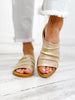 Blowfish Atlantah Slide Sandals in Gold Balearic