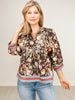 Vintage Floral 3/4 Sleeve Empire Waist Top