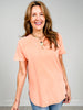 French Terry Washed Curved Hem Top