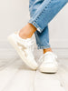 Blowfish Vice Tennis Shoes in White Ella Gold