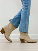 Mid Calf Western Block Heel Boots in Light Grey