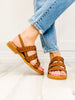 Blowfish Awluv Faux Leather Sandals in Oak