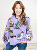 Queen of Sparkles Purple Scattered Cat Sweatshirt