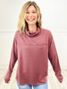 Come Next Monday Drape High Neck Loose Fit Long Sleeve Top