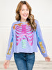 Queen of Sparkles Purple Multi Skelton Sweatshirt