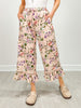 Ruffle Hem Midi Bloomer Pants with Drawstring Waist