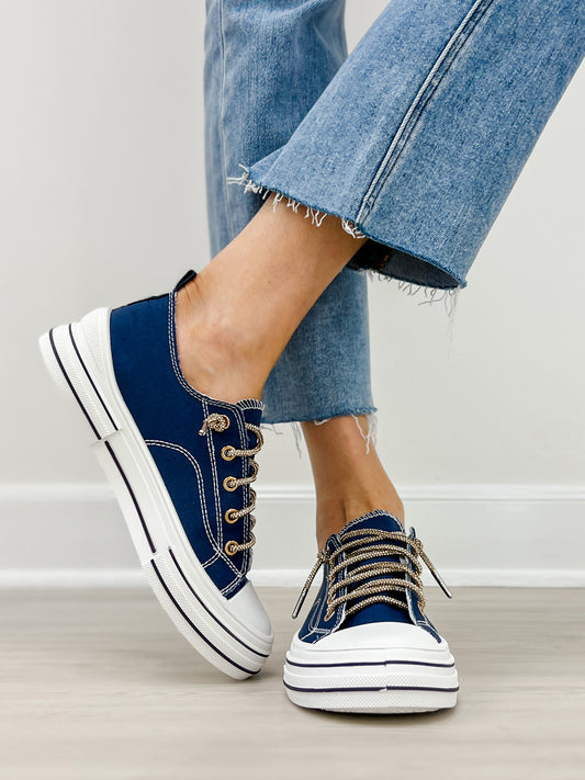 Very G Aman Gold Sneakers in NAVY