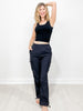 Seamless Ribbed Tank Top with Oversized Cargo Pants Set