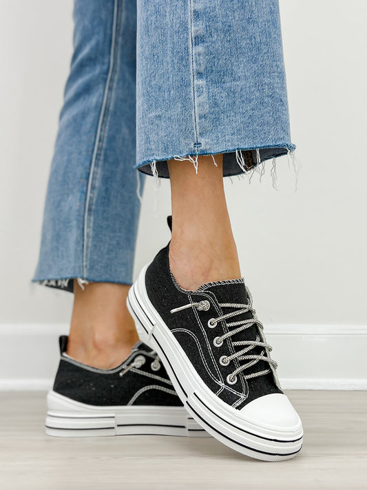 Very G Aman Sneakers in Black Sparkle