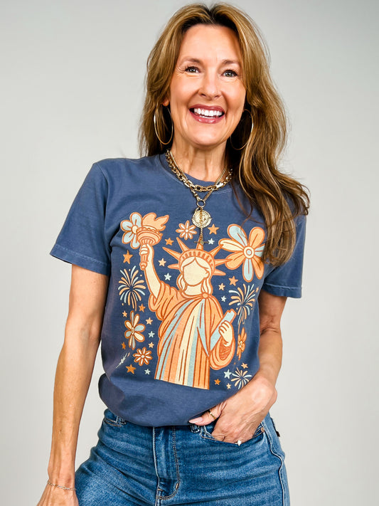 Lady Liberty Boho Graphic Tee