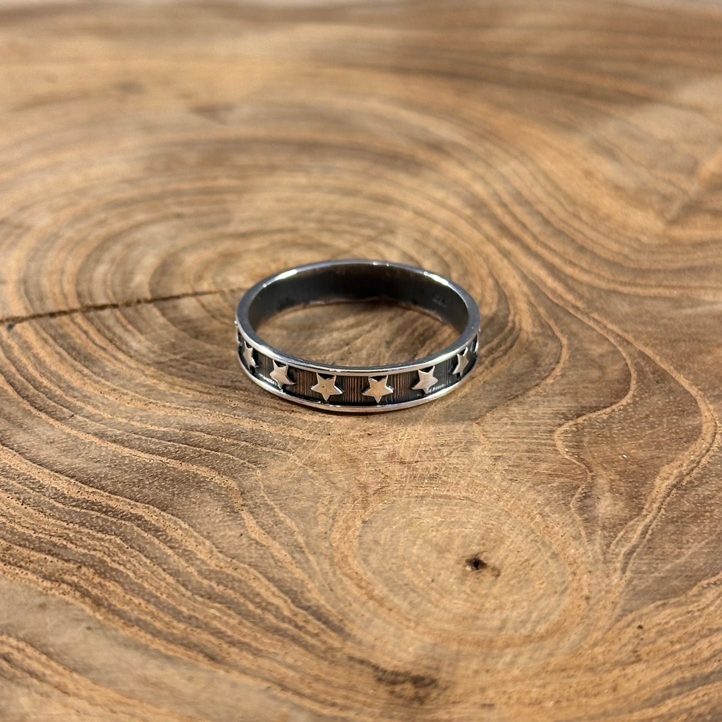 Oxidized Star Band Ring